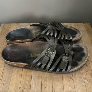 Birkenstock Size 41 Brown Double Strap/Buckle Sandals